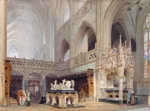Interior de la iglesia de Brou en Bourg-en-Bresse