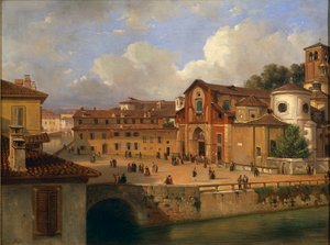 Milán, vista de la Plaza de San Marcos con la Iglesia de San Marcos