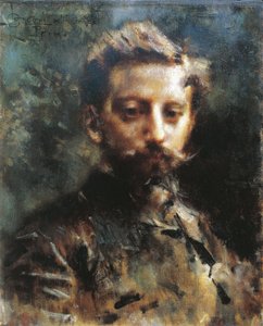 Retrato de Primo Levi, c.1880 (óleo sobre lienzo) de Luigi Conconi