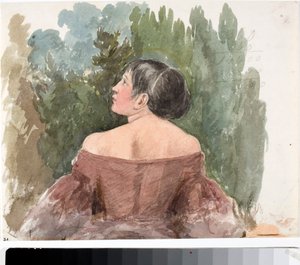 Retrato de una joven de espaldas