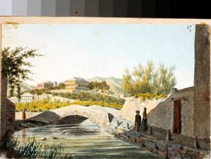 Vista de Villa Saluzzo Bombrini en el distrito de Albaro, Génova de Luigi Garibbo