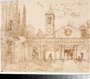 Vista de una iglesia de estilo renacentista de Luigi Garibbo