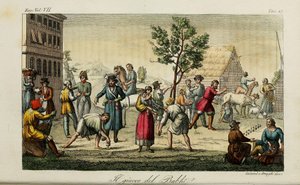 Huesos de nudillos. Ilustración de Il costume antico e moderno o storia del governo por Giulio Ferrario, 1831 de Luigi Giarrè