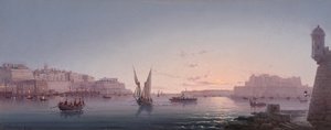 Gran Puerto, Malta, desde Corrodino, 1911 de Luigi Maria Galea