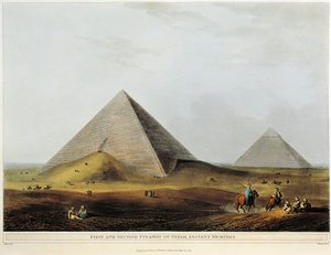 Vivienda árabe construida sobre antiguas ruinas a lo largo del canal Menuf en Egipto de Luigi Mayer