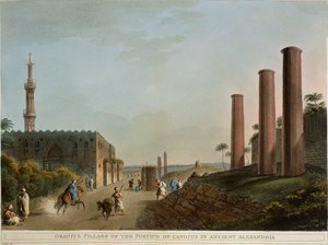 Egipto, Alejandría, Pilares de granito del pórtico de Canopus de Luigi Mayer
