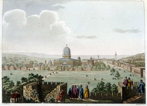 El Templo de Salomón (Mezquita en Jerusalén) - en “Vistas en los dominios otomanos, en Europa, en Asia, y algunas de las islas del Mediterráneo” de los dibujos originales tomados por Luigi Mayer, Londres de Luigi Mayer