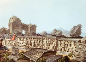 Las ruinas de Éfeso en Turquía, ilustración de Luigi Mayer de Luigi Mayer