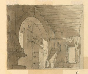Diseño de escenario, interior de cocina de Luigi Ricci