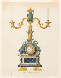 Diseño para un candelabro con reloj