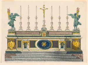 Dibujo, Altar de mármoles de colores, hacia 1820