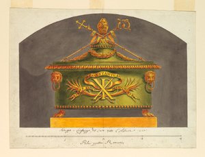 Dibujo, Sarcófago para la reliquia, ca. 1825