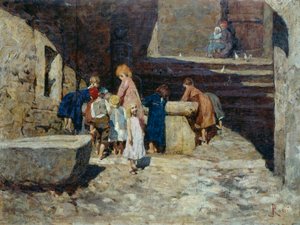 Niños en la fuente