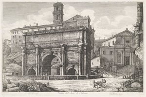 Boog van Septimius Severus te Roma Vista del Arco de Septimio (título sobre el objeto) de Luigi Rossini