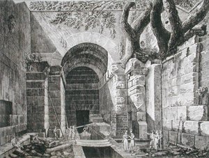 Restos romanos en Castel Gandolfo, Lago Albano, de 