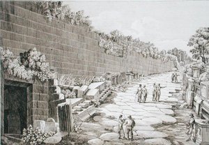 Camino romano a Tusculo, después de su primera excavación en 1825, de 