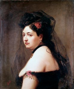 Retrato de Elisabetta Galletti Gianoli, cantante italiana de Luigi Sorio