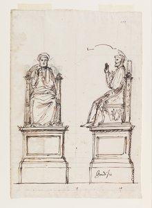 Diseño de un trono de mármol para la estatua de San Pedro, San Pedro, Roma de Luigi Vanvitelli