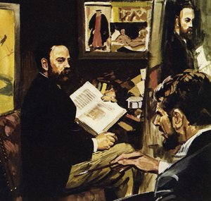 Emile Zola predijo que la obra de Manet colgaría en el Louvre (litografía en color) de Luis Arcas Brauner