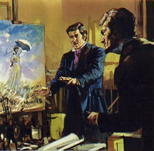 Renoir trabajó junto a su amigo Monet desarrollando un estilo pictórico conocido como Impresionismo (litografía en color) de Luis Arcas Brauner