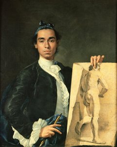 Autorretrato sosteniendo un estudio de desnudo de Luis Egidio Melendez