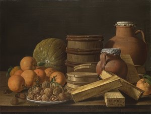Naturaleza muerta con naranjas y nueces de Luis Egidio Melendez