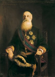 Retrato de Alejandro Pidal y Mon (1846-1913) político español miembro del grupo Unión Católica. Pintura de Luis Menéndez Pidal (1861-1932) de Luis Menendez Pidal