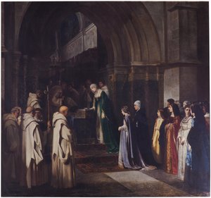 La reina Isabel la Católica en la Cartuja de Miraflores de Luis Alvarez Catalá