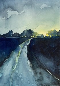 Crepúsculo en una carretera rural de Luisa Millicent