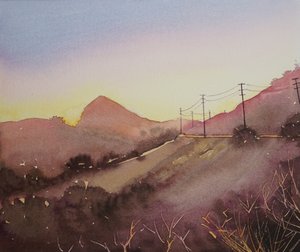 Cálida puesta de sol en la montaña de Luisa Millicent