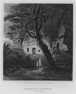 Ermita de Warkworth, Northumberland (grabado) de Luke (after) Clennell