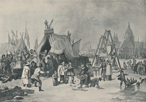 La Feria en el Támesis Congelado, 1814, 1920 de Luke Clennell