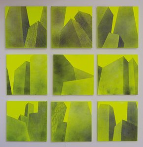 Constructed Series I - IX, , 2014 (acrílico sobre lienzo)