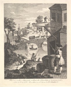 Sátira sobre la falsa perspectiva: Portada de la Perspectiva de Kirby, febrero de 1754 de Luke Sullivan