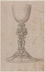 Diseño para un cáliz recto, mediados de 1500s de Luzio Romano