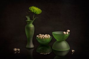 Flor verde y cristal de Lydia Jacobs