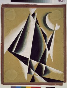 Construcción. Obra de Lyubov (Lioubov) Sergeyevna Popova (1889-1924), gouache sobre cartón de Lyubov Sergeevna Popova