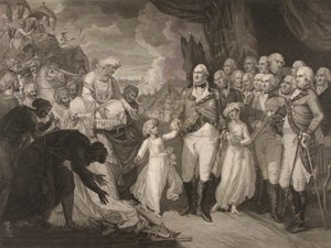 El marqués Cornwallis recibiendo a los príncipes rehenes, hijos de Tippoo Sultan de M. (after) Brown