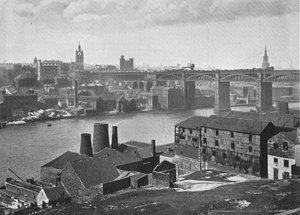 Newcastle-on-Tyne, desde los Rabbit Banks, c1900 de M. Aunty