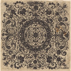 Ornamento de orfebre en cuadrado de M. Christollien