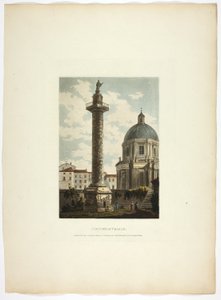 Columna de Trajano, lámina veintiuna de Ruinas de Roma de M. Dubourg