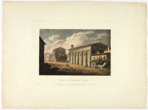 Templo de Fortuna Virilis, lámina treinta y cuatro de las Ruinas de Roma de M. Dubourg