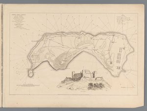 Conquista de Banda por los ingleses el 9 de agosto de 1810 Relato ilustrativo del espléndido logro del Capitán Cole en la captura de la isla de Banda (título sobre el objeto) de M. Graham