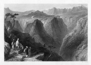 Monte Líbano, sobre el valle de Kedesha, o Valle Sagrado, Líbano de M. J. Starling