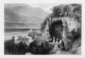 La tumba de San Jorge, Bahía de Kesrouan, Siria, 1841 de M. J. Starling