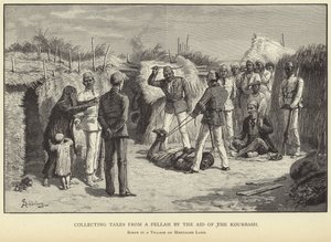 Recaudando impuestos de un fellah con la ayuda del kourbash de M. Schonberg