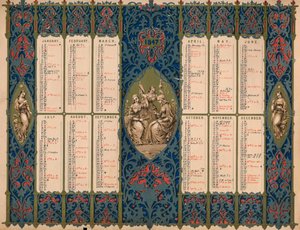 Calendario con días de santos y cumpleaños reales, 1847 de M and N Hanhart