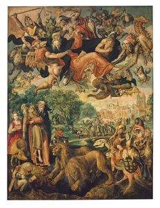 La tentación de San Antonio (óleo sobre tabla) de Maarten de Vos