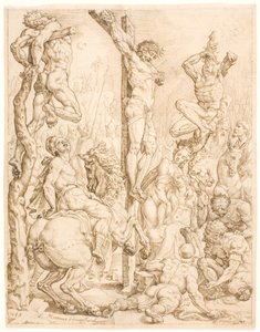 Cristo en la Cruz, entre los ladrones de Maarten van Heemskerck