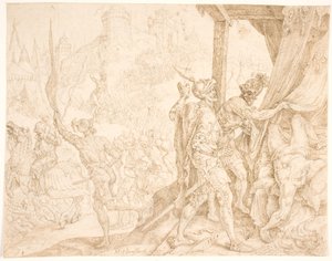 El cuerpo de Holofernes encontrado por Bagoas de Maarten van Heemskerck
